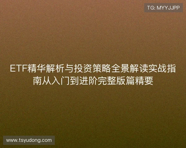 ETF精华解析与投资策略全景解读实战指南从入门到进阶完整版篇精要 ETF精华解析与投资策略全景解读实战指南从入门到进阶完整版篇精要